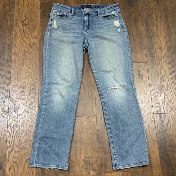 Lucky Brand Sweet Straight Ankle Distressed Jeans - Picture 1 of 5